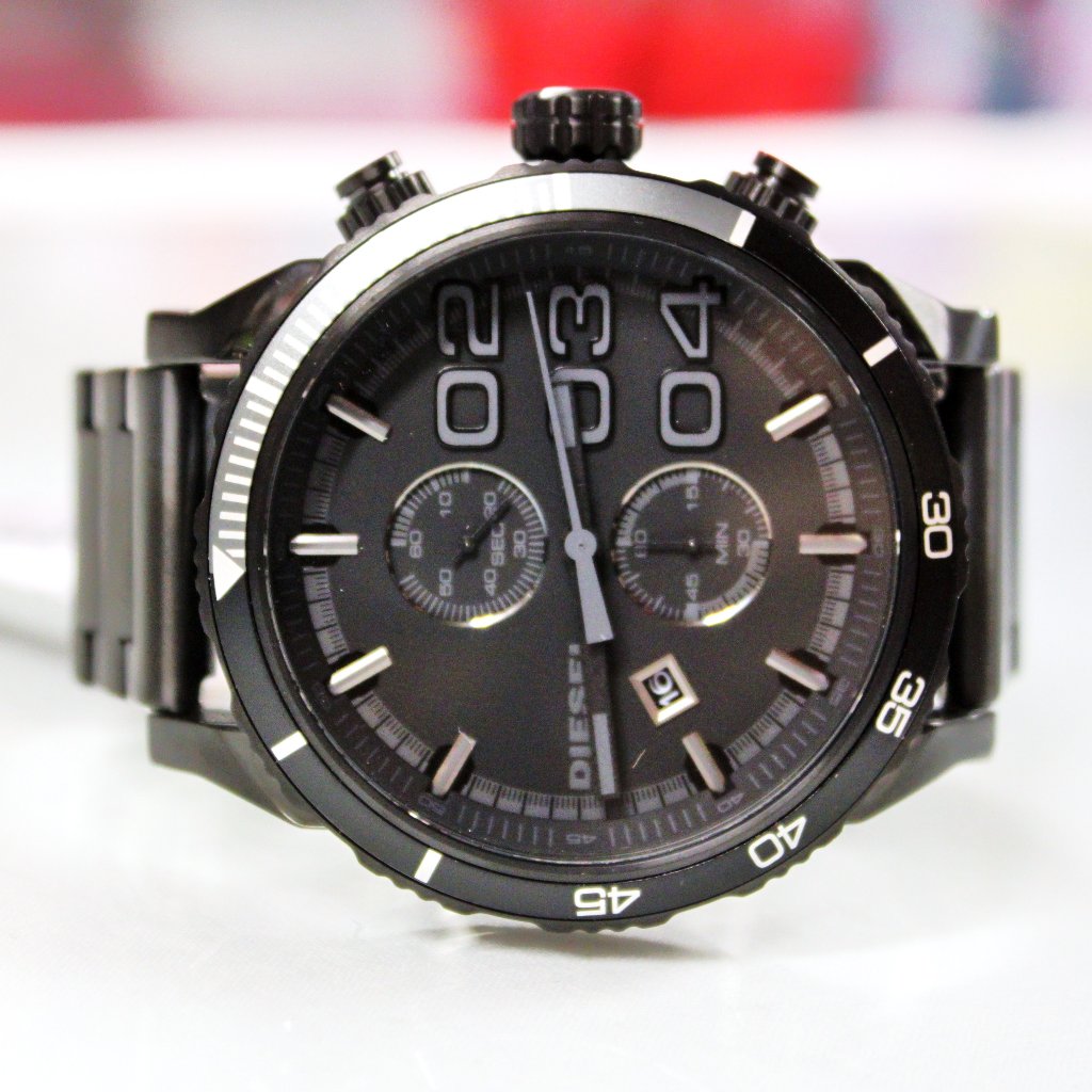 New Diesel Dz4326 Double Dawn 10-Bar Multifunction, Date Black Band Men Watch
